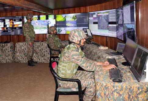 Army deploys advanced surveillance technology to monitor enemy movement across forward areas, in Poonch on Tuesday. 